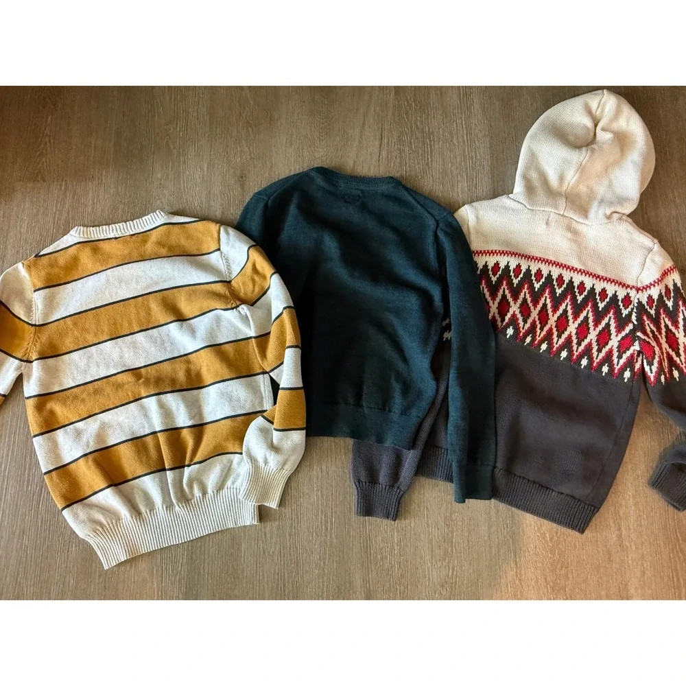 Kids Sweater Fall Winter Old Navy Fair Isle Gap‎ Green Cat Jack Striped L 10-14